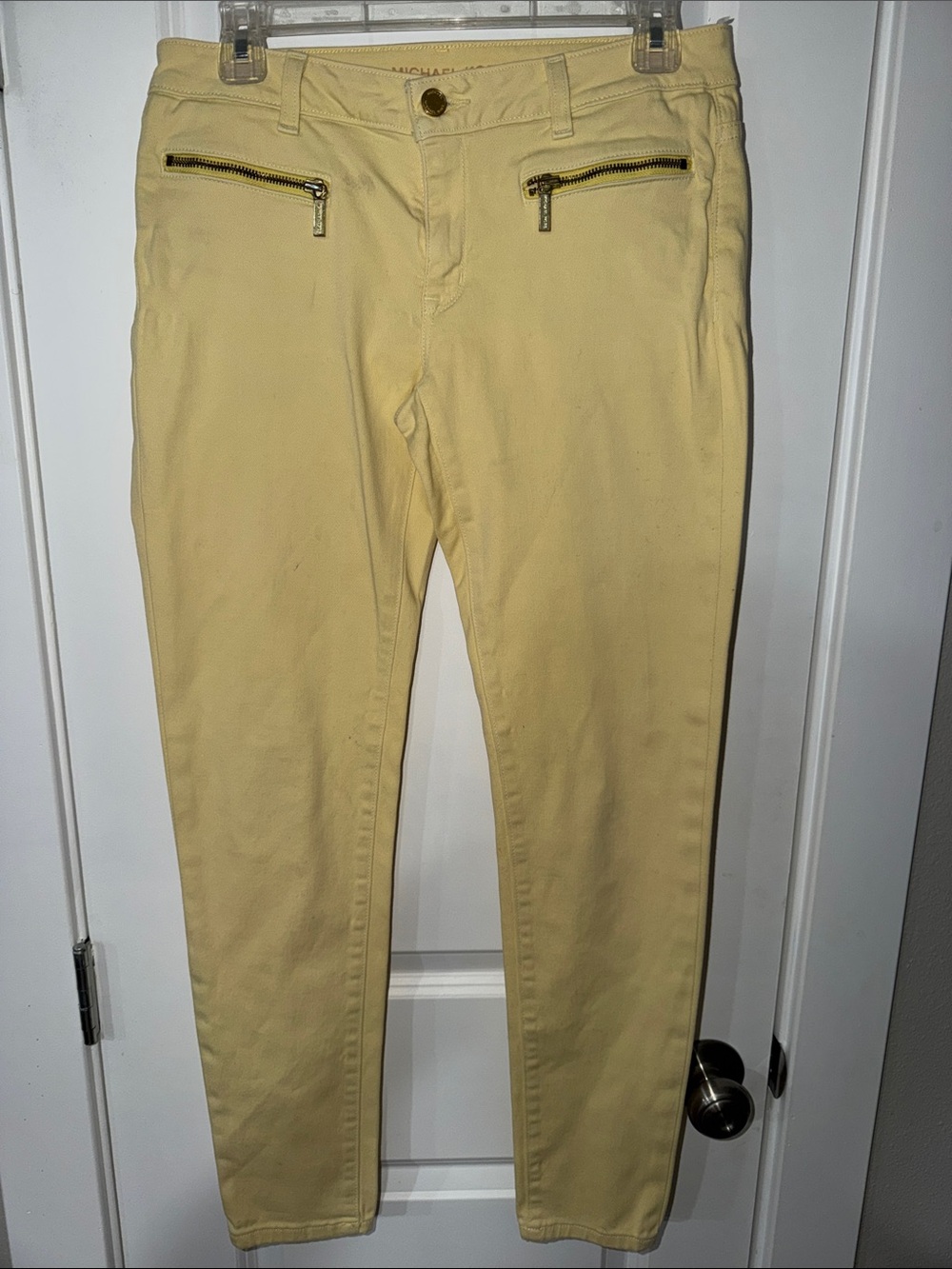Michael Kors Pale Yellow Straight Leg Pants